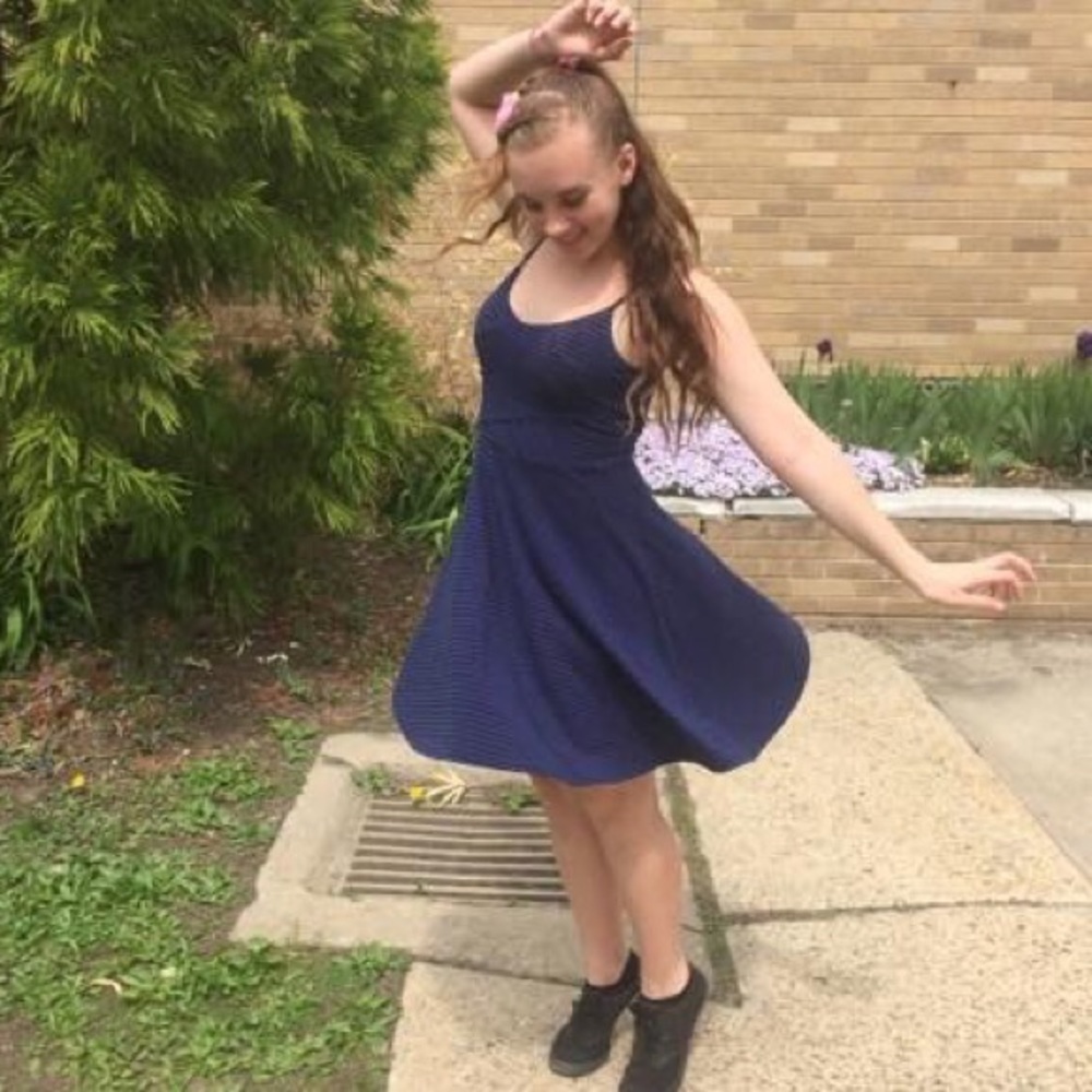 Blue and Black striped dress